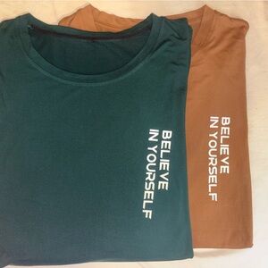 SHEIN Teal and Brown Short Sleeve BUNDLE Tees